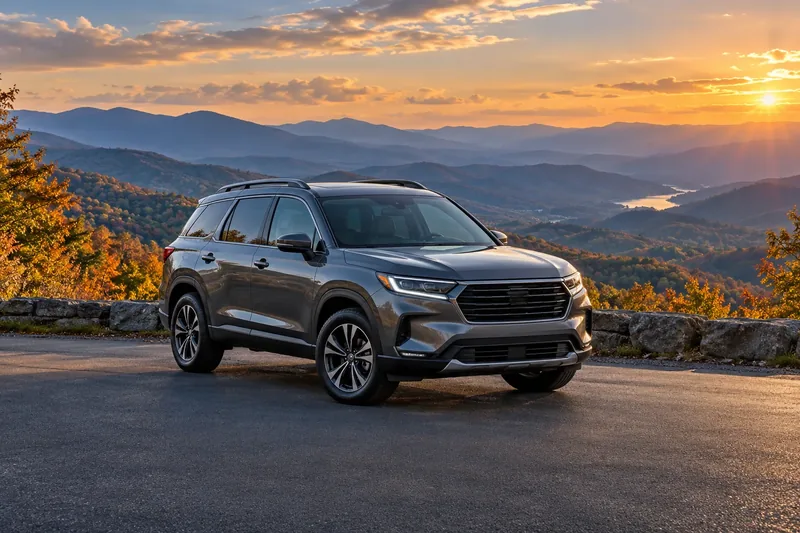 Graphite SUV at a Blue Ridge mountain overlook